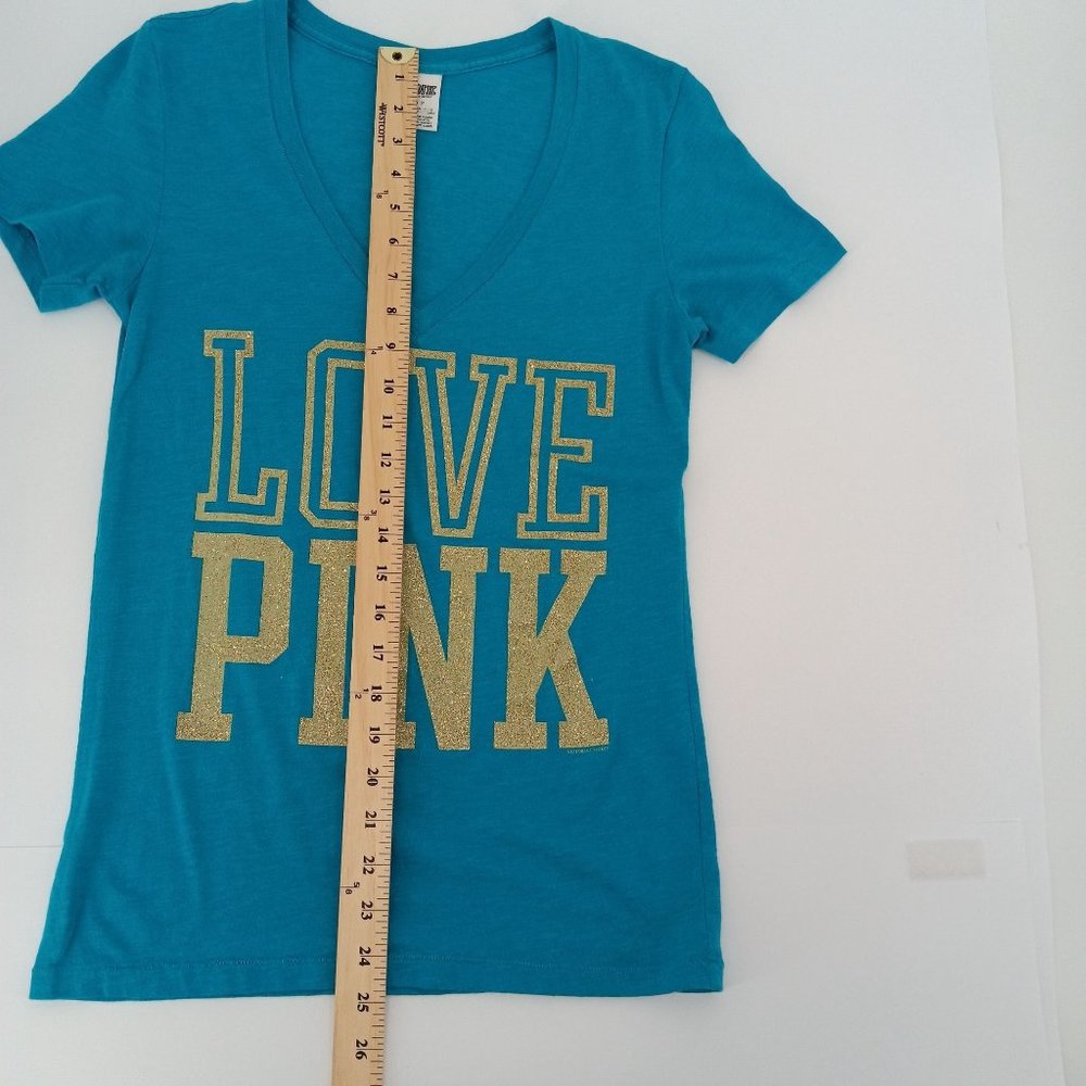 PINK VICTORIA'S SECRET BLUE SMALL TOP V NECK - Picture 3 of 6